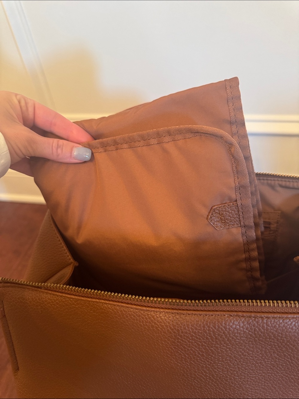 Freshly Picked Cognac Brown Leather Classic Backpack Diaper Bag - Picture 5 of 9